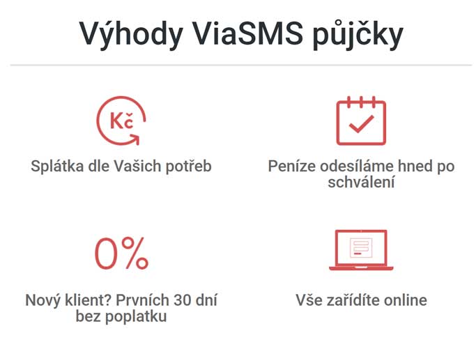 Hlavní výhody ViaSMS půjčky