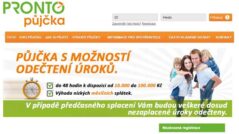 Ukázka webu Pronto Půjčky